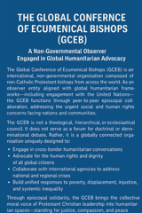GCEB — a non-governmental observer engaged in global humanitarian advocacy